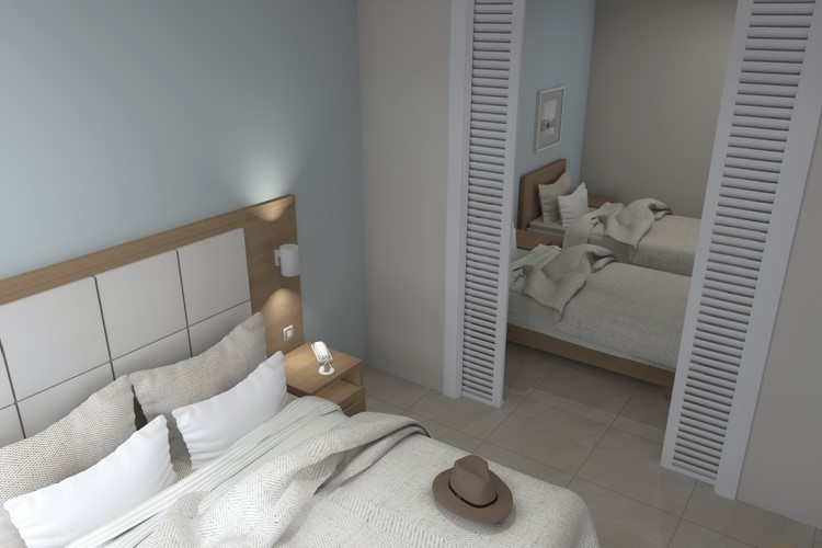 Ilustrační foto jednolůžnicového apartmánu, Aparthotel Palm Bay, Rhodos, Řecko, KM TRAVEL