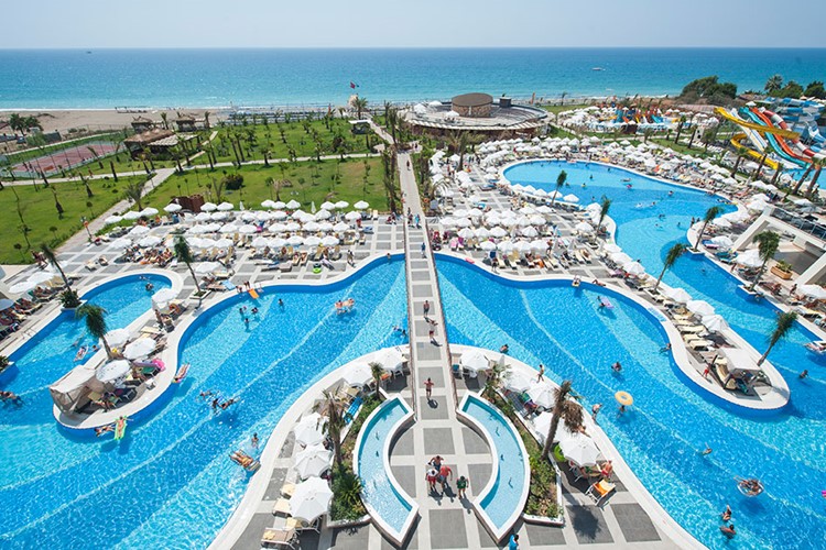 Hotel Sea Planet, pohled na bazény a moře, Turecko, KM TRAVEL